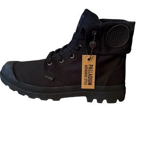 NWT & Box Palladium Men’s Baggy Black High Top Canvas Shoe Size 10